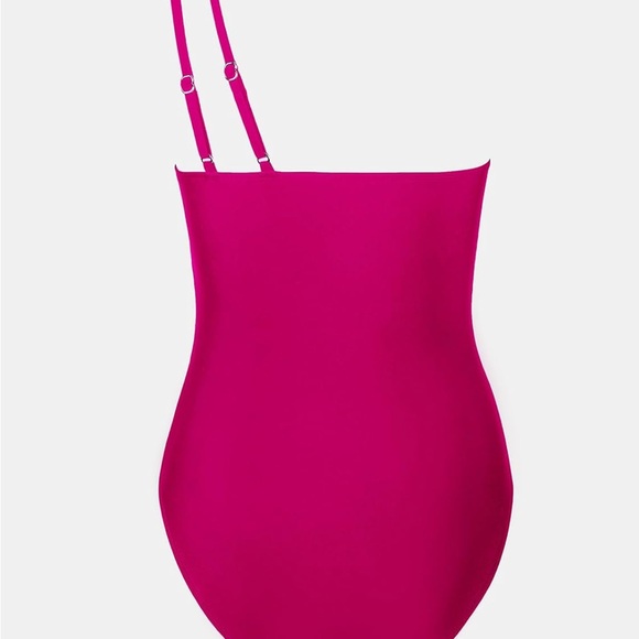 Cupshe - Pink and Black Asymmetrical One-Piece Swimsuit - Picture 5 of 5